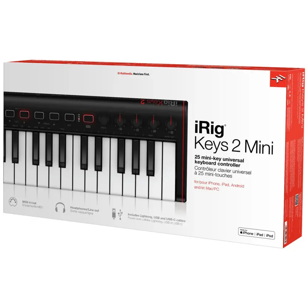 IK Multimedia iRig Keys 2 Mini 25 Tuş Midi Klavye (Mobil/PC)