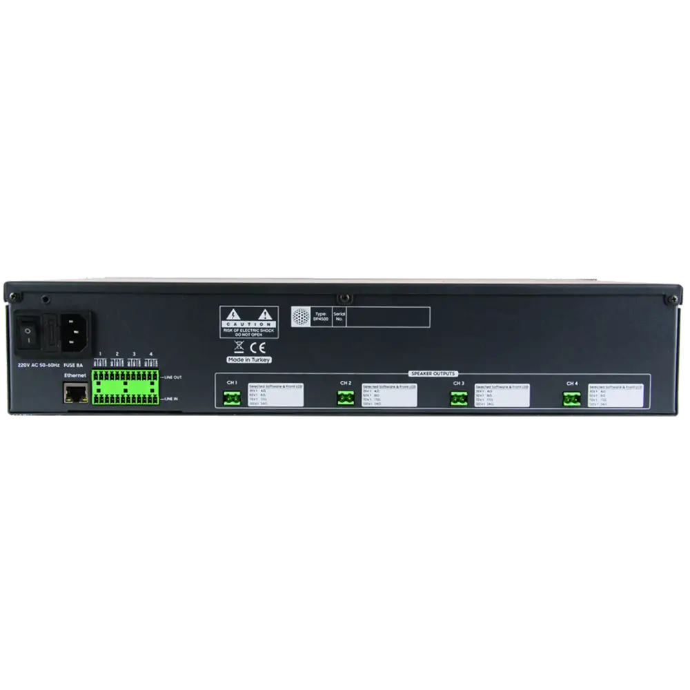 Mikafon DP4500 4 Kanal 100V Amfili Mixer 4x250 Watt