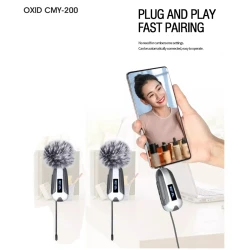 Oxid CMY-200 Mobil Kablosuz Yaka Mikrofonu (Telefon/İpad/Kamera) - Thumbnail