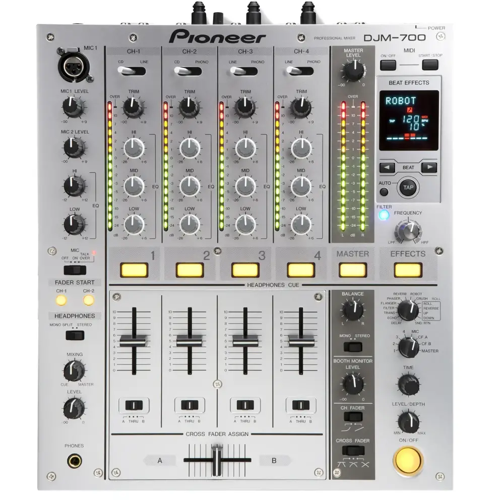 Pioneer DJ DJM-700 4 Kanal DJ Mikser (Silver)