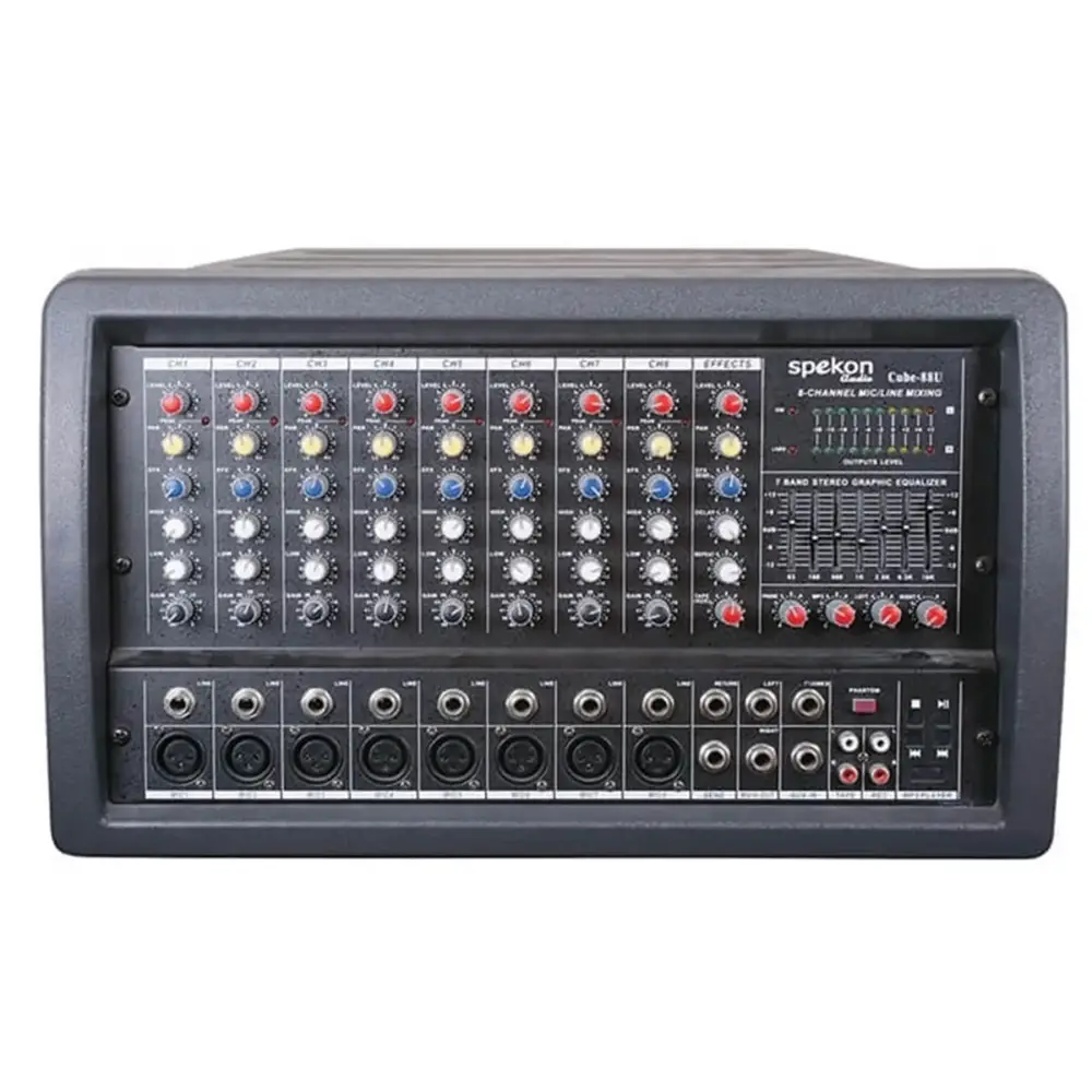 Spekon Cube-88 8 Kanal Power Mixer 2x300 Watt