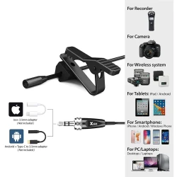 Xvive LV2 Lavalier Microphone for Wireless - Thumbnail